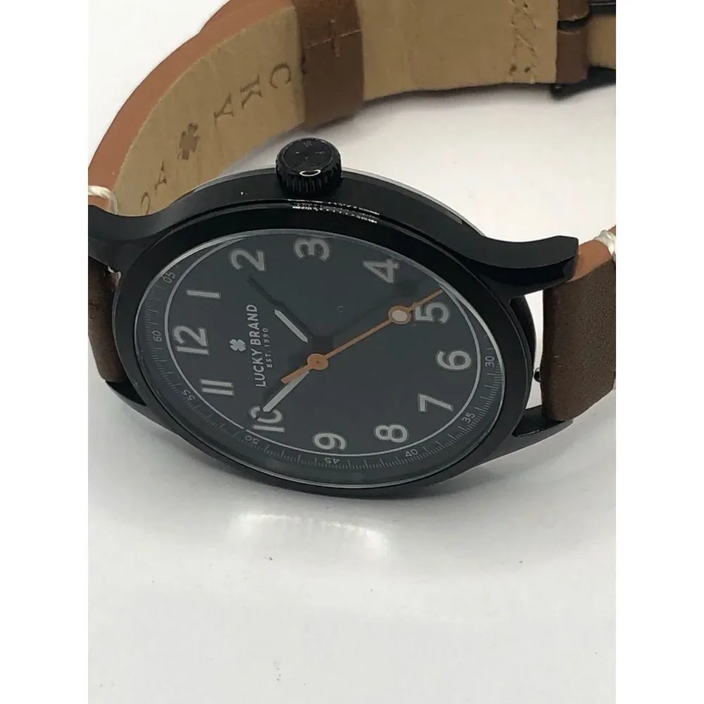 Lucky Brand LW00101 Women's Brown Leather Analog Black Dial Quartz Watch OP261